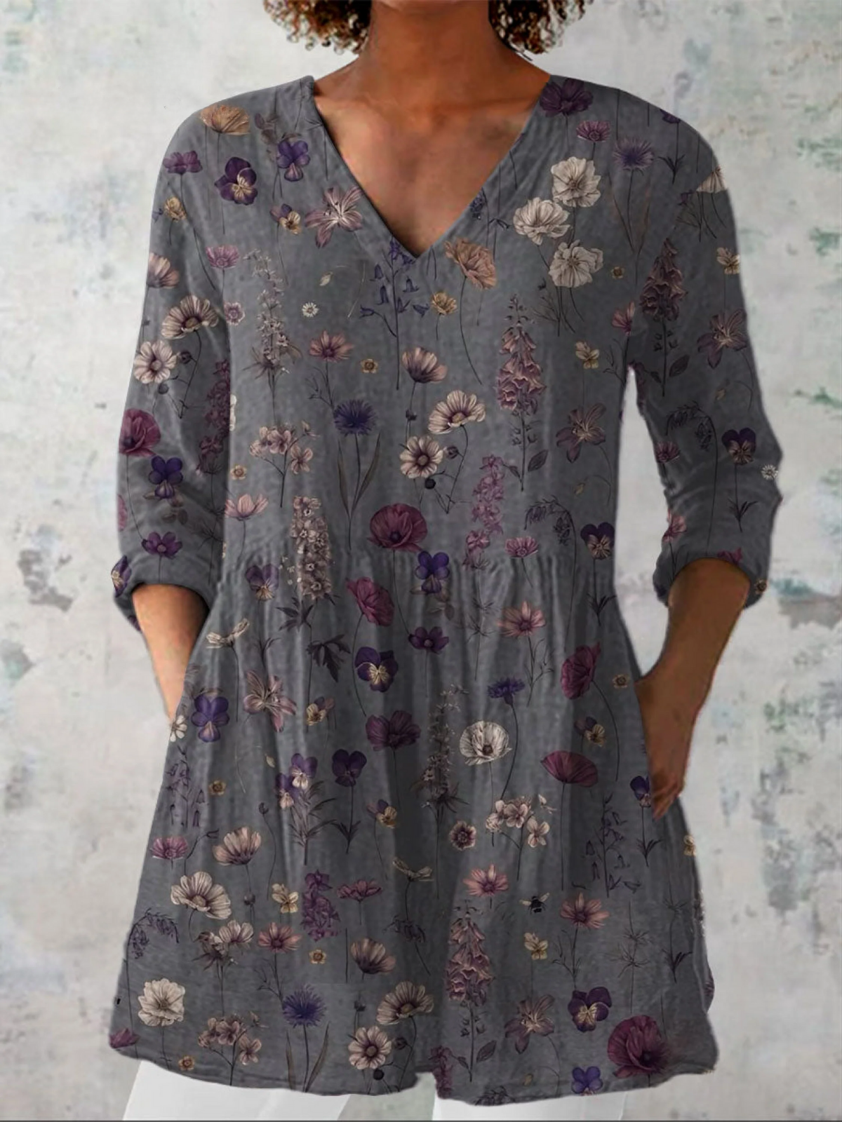 Audrey | Blusa de manga larga con cuello en V