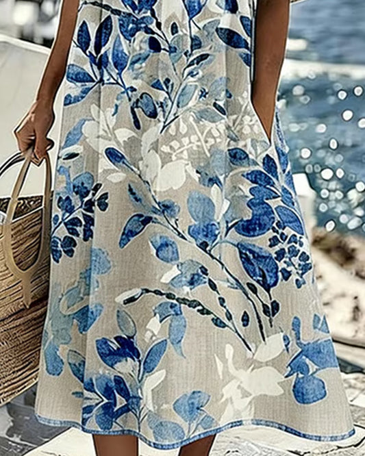 Alba | Vestido midi floral suelto y ligero