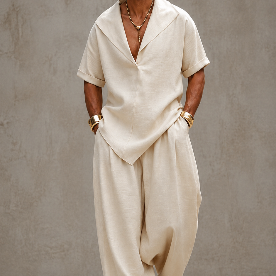 Conjunto coordinado de Andrèe Lauren, minimalista y holgado