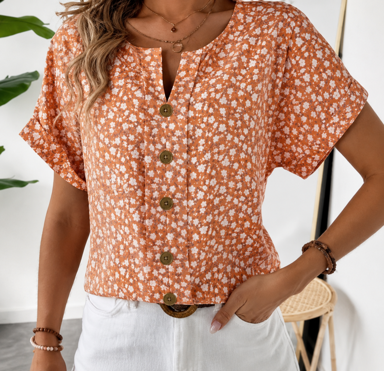 MOREAU | BLUSA FLORAL ELEGANTE PARA MUJER