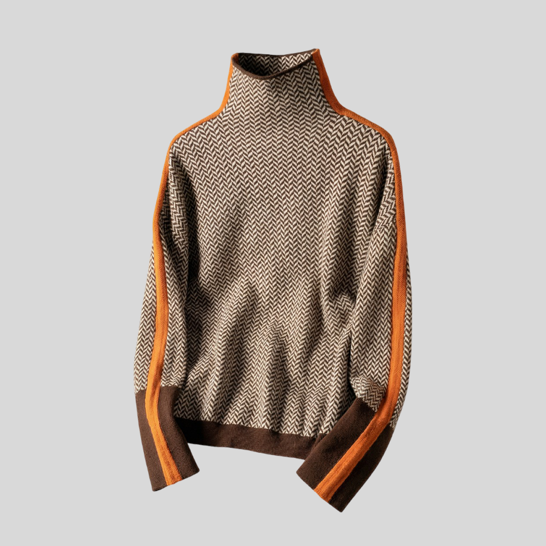 CLÉMENCE™ | SUÉTER DE CUELLO ALTO CON RAYAS