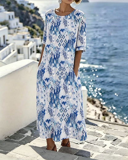 Emma | Vestido midi floral suelto y ligero