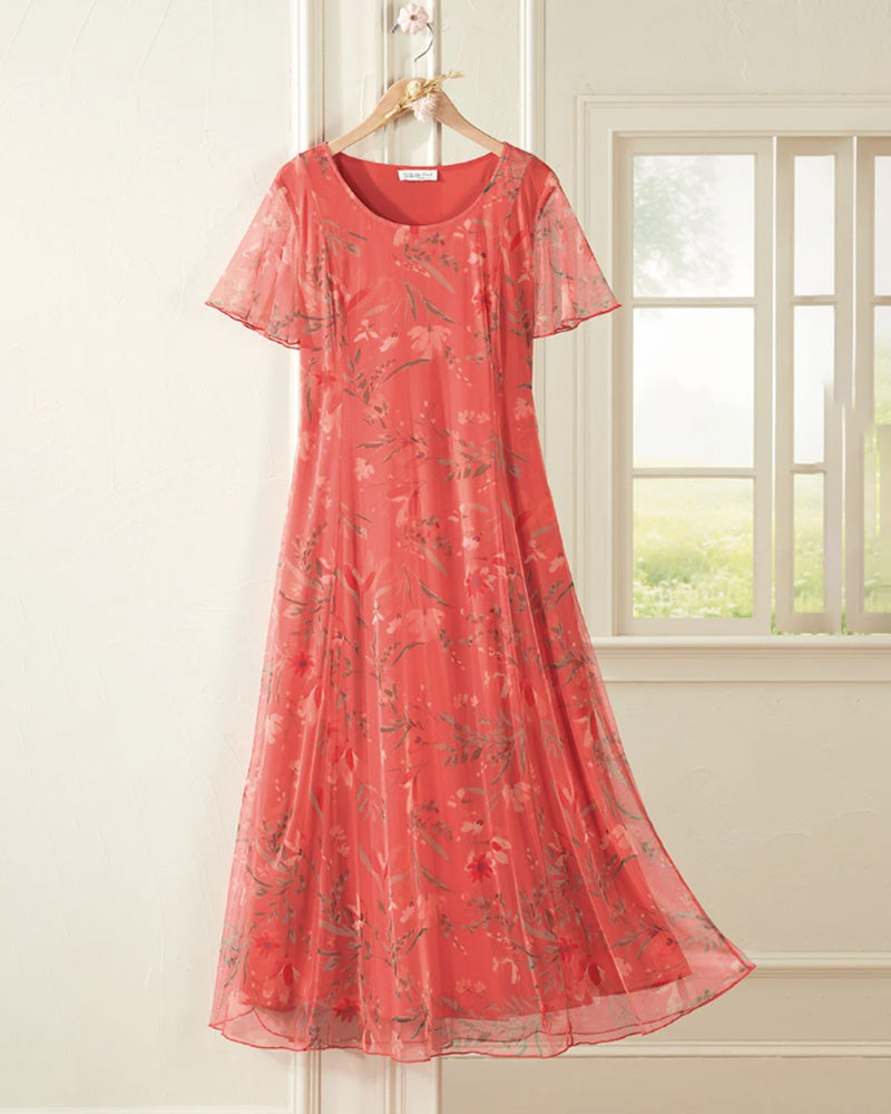 María | Vestido midi floral suelto y ligero