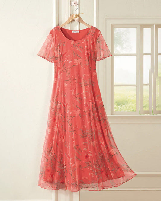 María | Vestido midi floral suelto y ligero