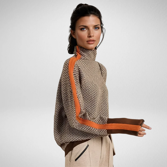 CLÉMENCE™ | SUÉTER DE CUELLO ALTO CON RAYAS